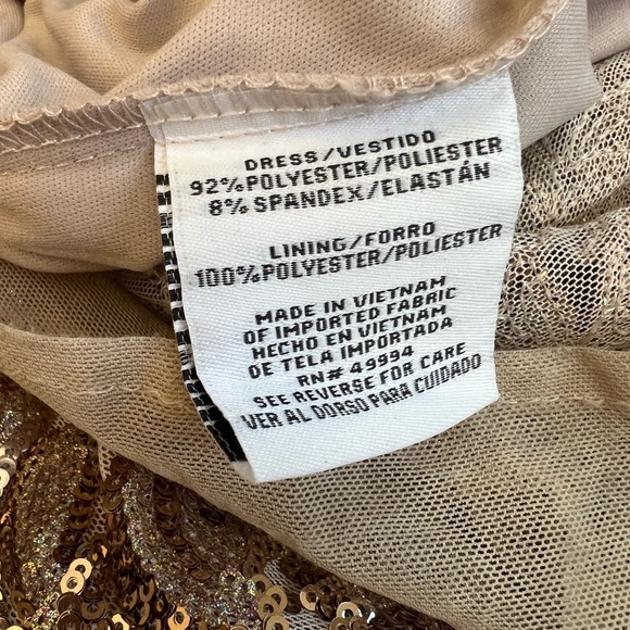 R&M Richards R&M Richards Long Sequin Embellished Column Dress Champagne - Picture 10 of 13